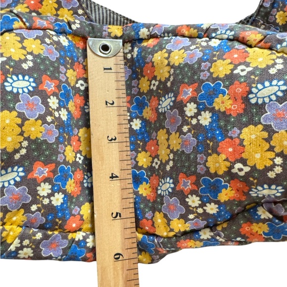 Y2K Unionbay large fabric hobo tote with accent bow brown-multicolored - Picture 8 of 9